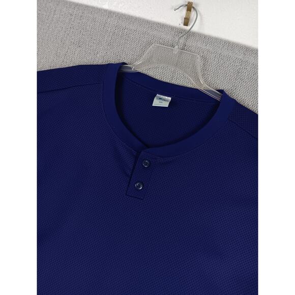 Russell Athletic Henley Jersey Shirt 3XL Purple Blank Nylon Sports Logo - Picture 5 of 12